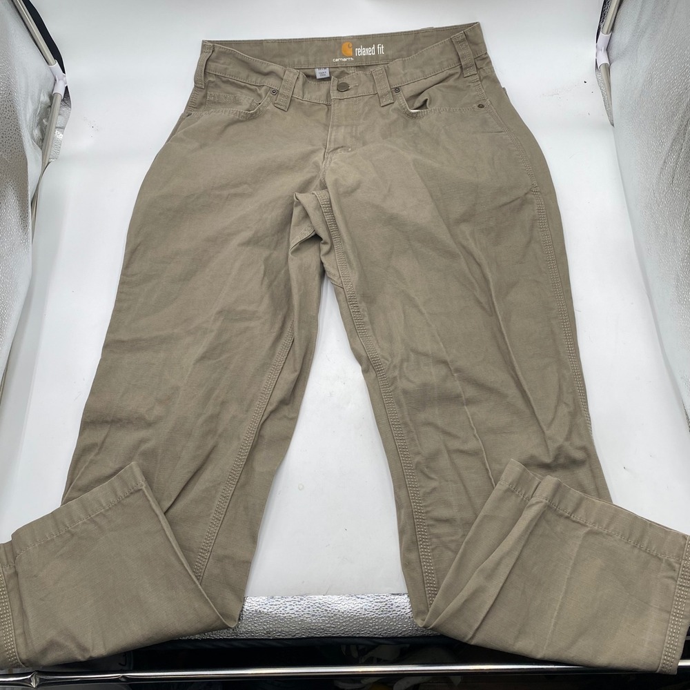 Carhartt 100634 251 Relaxed Fit Canvas Work Pants Mens 33x30 Khaki Tan Rugged